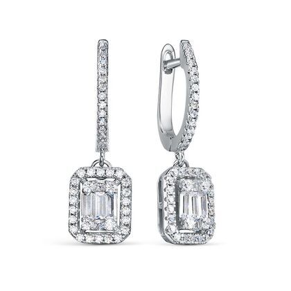 Серьги из серебра 925 пробы с фианитами