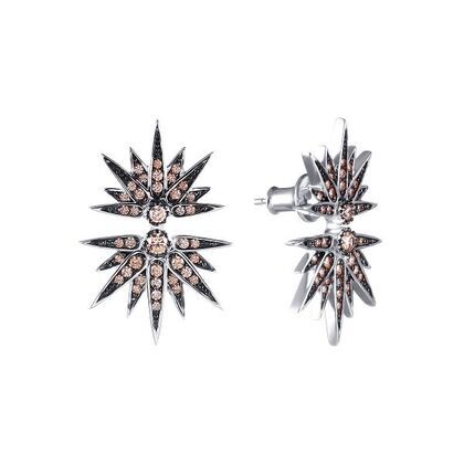 Серьги из серебра 925 пробы с фианитами