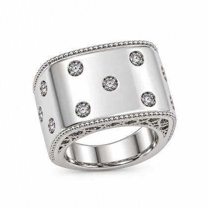 Кольцо из серебра 925 пробы с фианитами (18)