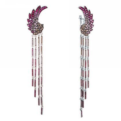Серьги из серебра 925 пробы с фианитами