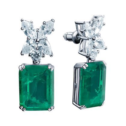 Серьги из серебра 925 пробы с фианитами