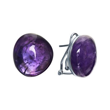 Серьги из серебра 925 пробы с аметистами