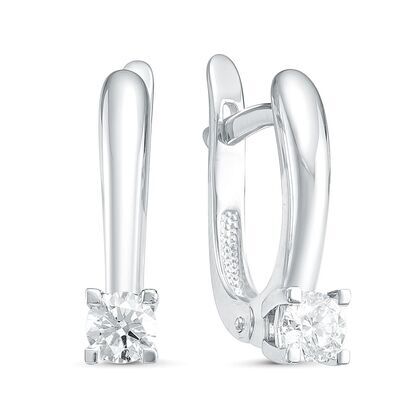 Серьги из белого золота 585 пробы с бриллиантами