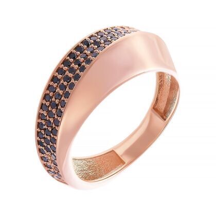 Кольцо из розового золота 585 пробы с бриллиантами облагороженными (18)