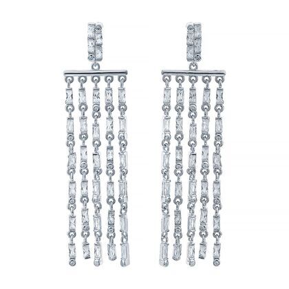 Серьги из серебра 925 пробы с фианитами