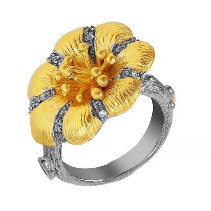 Кольцо из серебра 925 пробы с топазами (18,5)