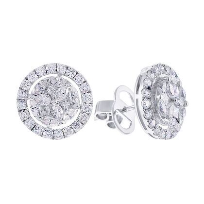 Серьги из белого золота 750 пробы с бриллиантами