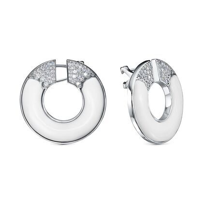 Серьги из серебра 925 пробы с агатом и фианитами