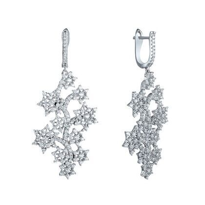 Серьги из серебра 925 пробы с фианитами