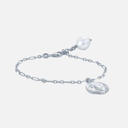 Браслет из серебра 925 пробы с культивированным жемчугом (20)