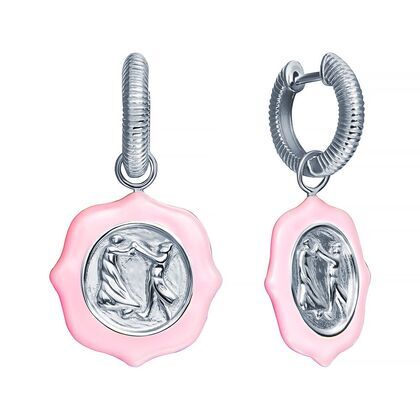Серьги из серебра 925 пробы с эмалью