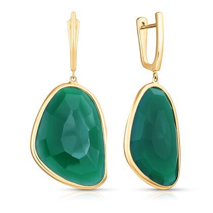 Серьги из золота 585 пробы с агатом