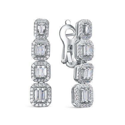 Серьги из серебра 925 пробы с фианитами