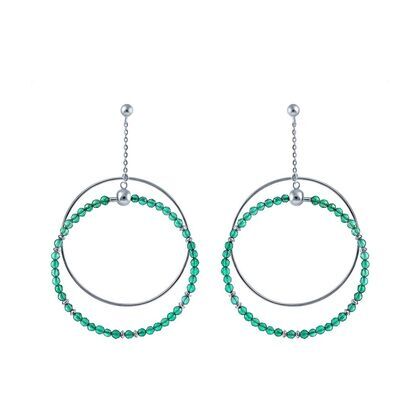 Серьги из серебра 925 пробы с агатом