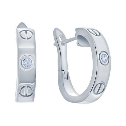Серьги из серебра 925 пробы с фианитами