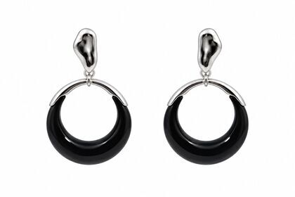 Серьги из серебра 925 пробы с ониксом