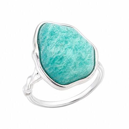 Кольцо из серебра 925 пробы с амазонитами (18,5)