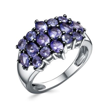 Кольцо из серебра 925 пробы с танзанитами (18)