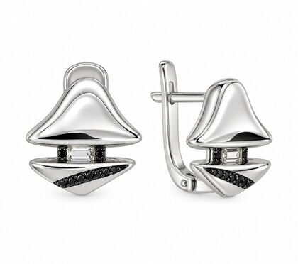 Серьги из серебра 925 пробы с шпинелью синтетической