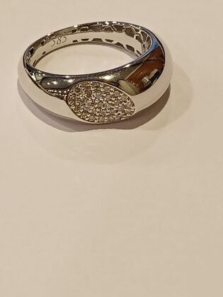 Кольцо из белого золота 585 пробы с бриллиантами (17,25)